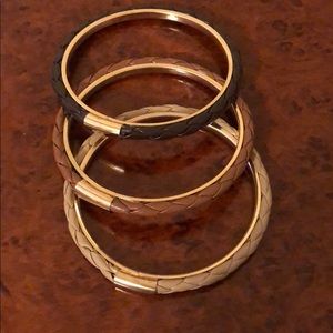 Leather bangle bracelets